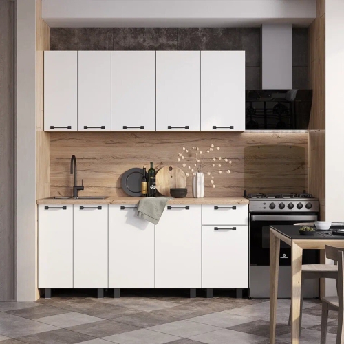 Кухонный гарнитур 1,8 м Тина (МФ BTS) Крафт / Белый | Интернет магазин мебели Шкафон фото 3