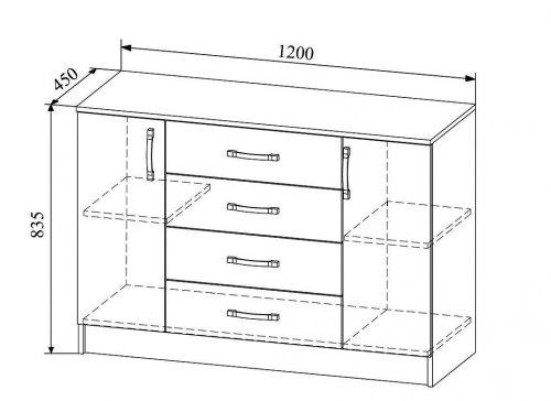 Комод Софи СКМ 1200.1 (ДСВ) | Интернет магазин мебели Шкафон фото 2 Комод Софи СКМ 1200.1 (ДСВ) | Интернет магазин мебели Шкафон фото 2