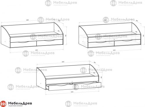 Кровать с ящиками Мелисса МФ МебельДрев фото 2 Кровать с ящиками Мелисса МФ МебельДрев фото 2